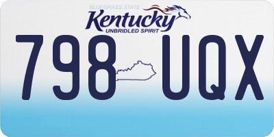 KY license plate 798UQX