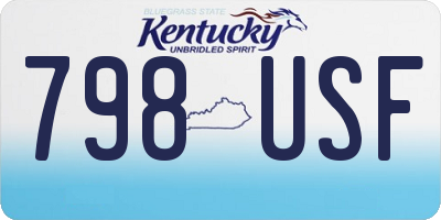 KY license plate 798USF