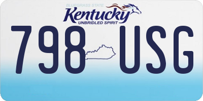 KY license plate 798USG