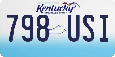 KY license plate 798USI