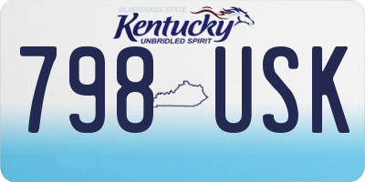 KY license plate 798USK