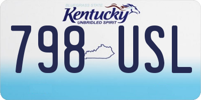 KY license plate 798USL
