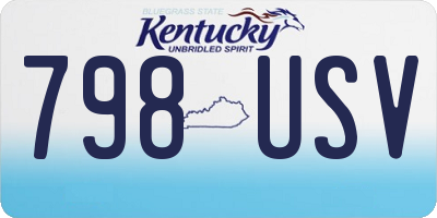 KY license plate 798USV
