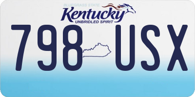 KY license plate 798USX