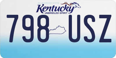 KY license plate 798USZ