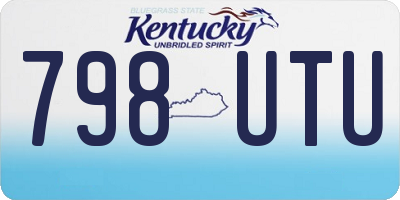 KY license plate 798UTU