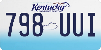 KY license plate 798UUI