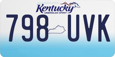 KY license plate 798UVK