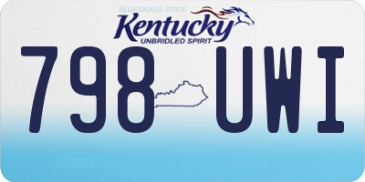 KY license plate 798UWI