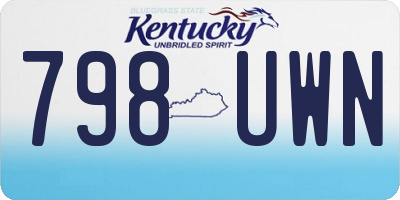 KY license plate 798UWN