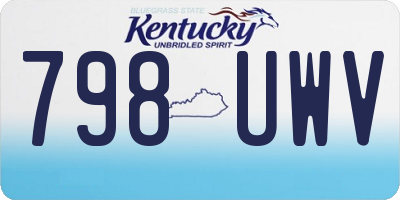KY license plate 798UWV