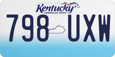 KY license plate 798UXW
