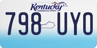 KY license plate 798UYO