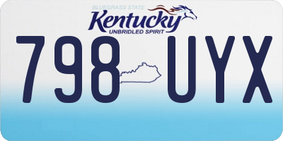 KY license plate 798UYX