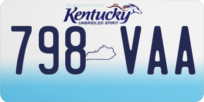 KY license plate 798VAA