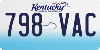 KY license plate 798VAC