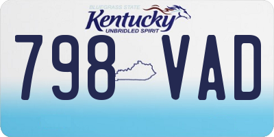 KY license plate 798VAD