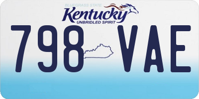 KY license plate 798VAE