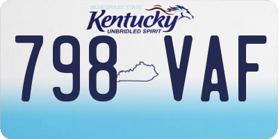 KY license plate 798VAF