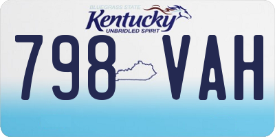 KY license plate 798VAH