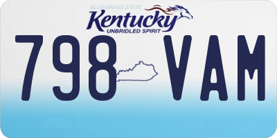 KY license plate 798VAM