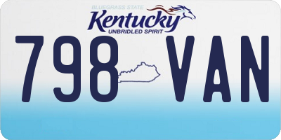 KY license plate 798VAN