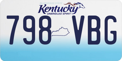 KY license plate 798VBG