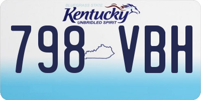 KY license plate 798VBH