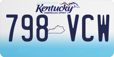 KY license plate 798VCW