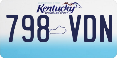 KY license plate 798VDN