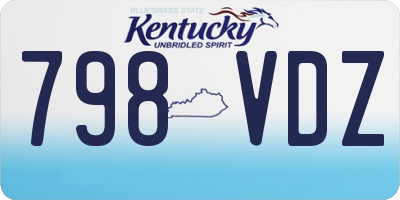 KY license plate 798VDZ