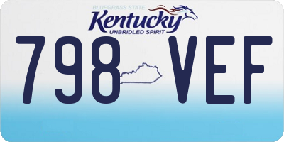 KY license plate 798VEF