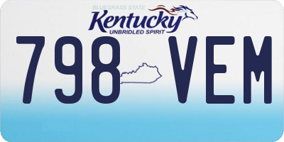 KY license plate 798VEM