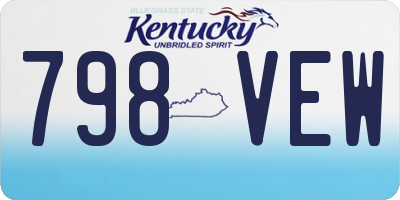 KY license plate 798VEW