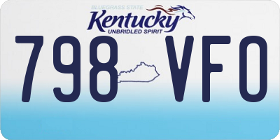 KY license plate 798VFO