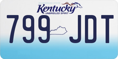 KY license plate 799JDT