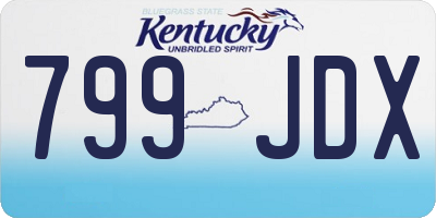 KY license plate 799JDX