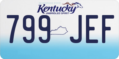 KY license plate 799JEF