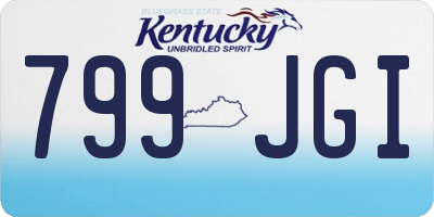 KY license plate 799JGI