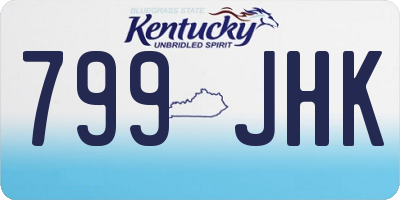 KY license plate 799JHK