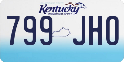 KY license plate 799JHO