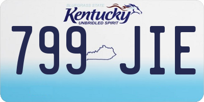 KY license plate 799JIE