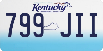 KY license plate 799JII