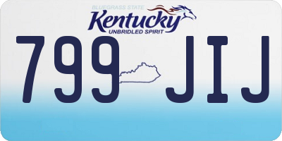 KY license plate 799JIJ