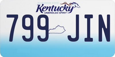 KY license plate 799JIN