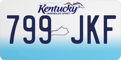 KY license plate 799JKF