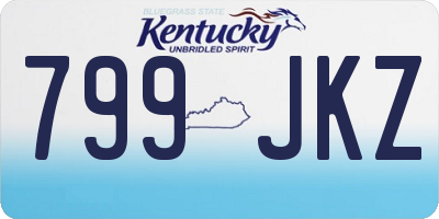KY license plate 799JKZ
