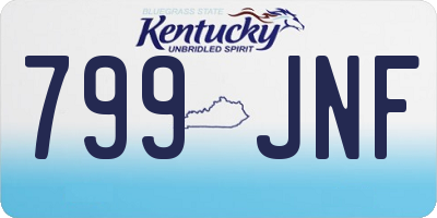 KY license plate 799JNF