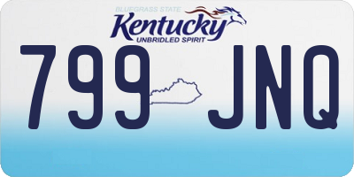 KY license plate 799JNQ