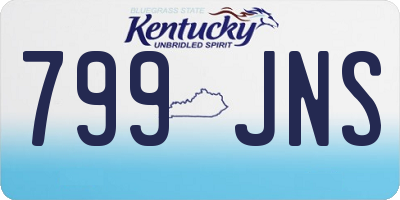 KY license plate 799JNS